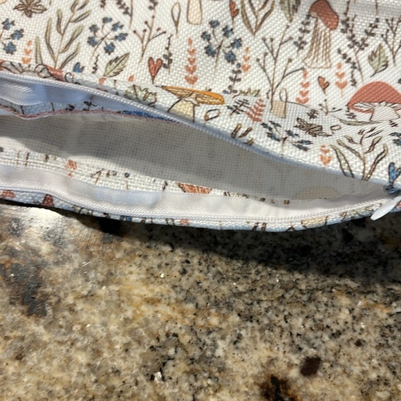 Mushroom Throw Pillow Covers 18"X18" 2 Kawaii Botanical Leaves White Multicolor - Picture 5 of 7